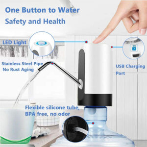 Portable Water Dispenser Electric Pump Usb Charge Water Pump For 5 Gallon Bottle With Extension Hose Barreled Water Tools